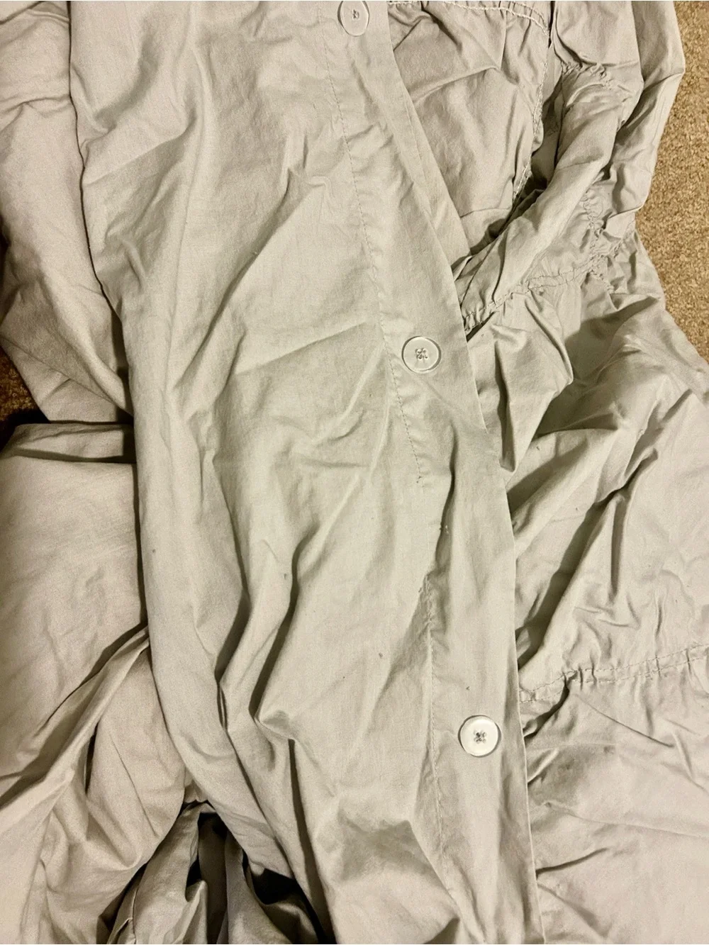 Pottery Barn Teen Organic Ruched Diamond Duvet Cover, Twin/Twin XL, Light Gray